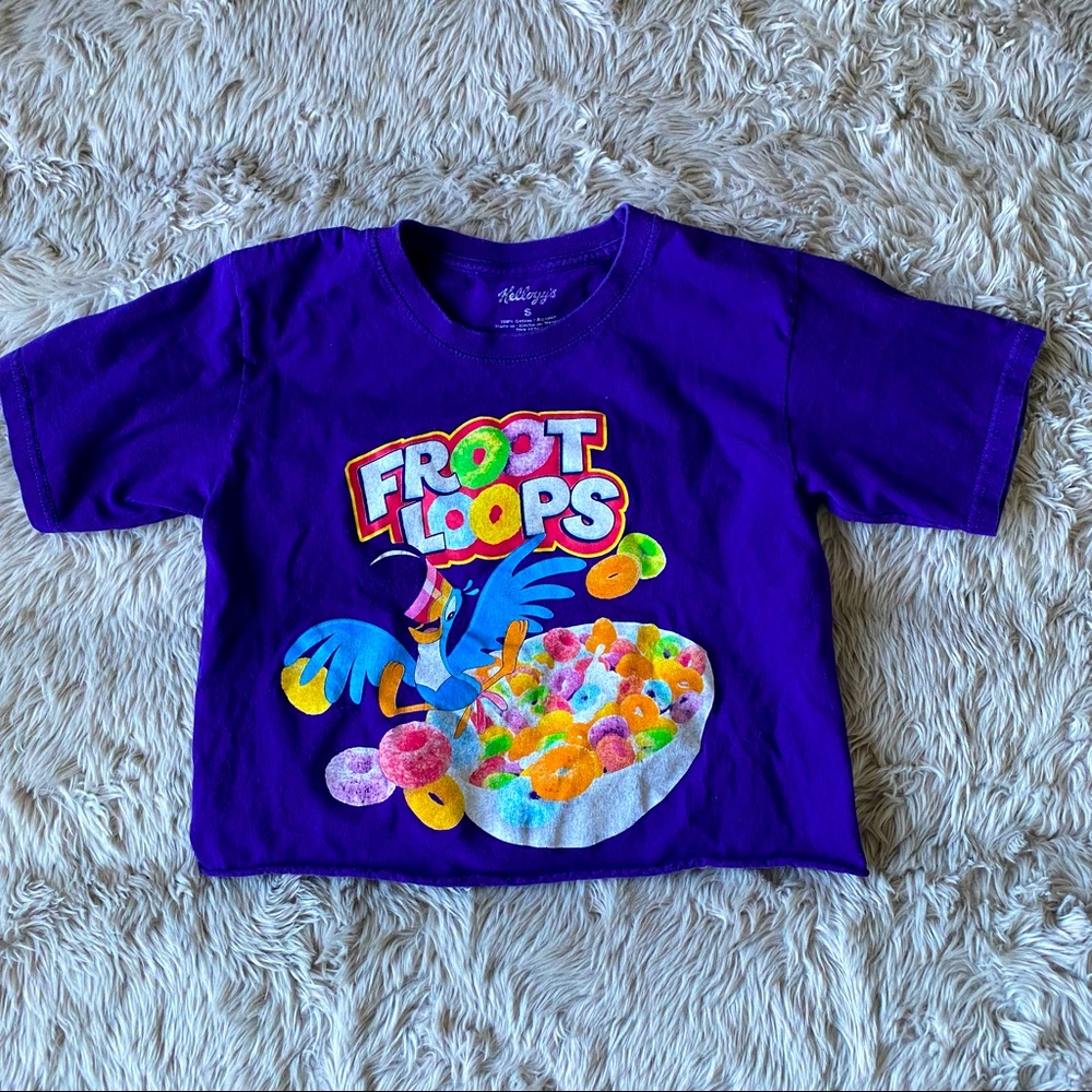 Froot Loops short sleeve cropped top! Sz: Small